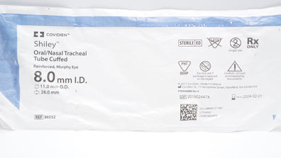 Covidien 86552 Shiley Oral/Nasal Tracheal Tube Cuffed 8.0ID x 11.0OD x 28.0mm(x)